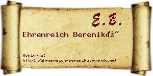 Ehrenreich Bereniké névjegykártya